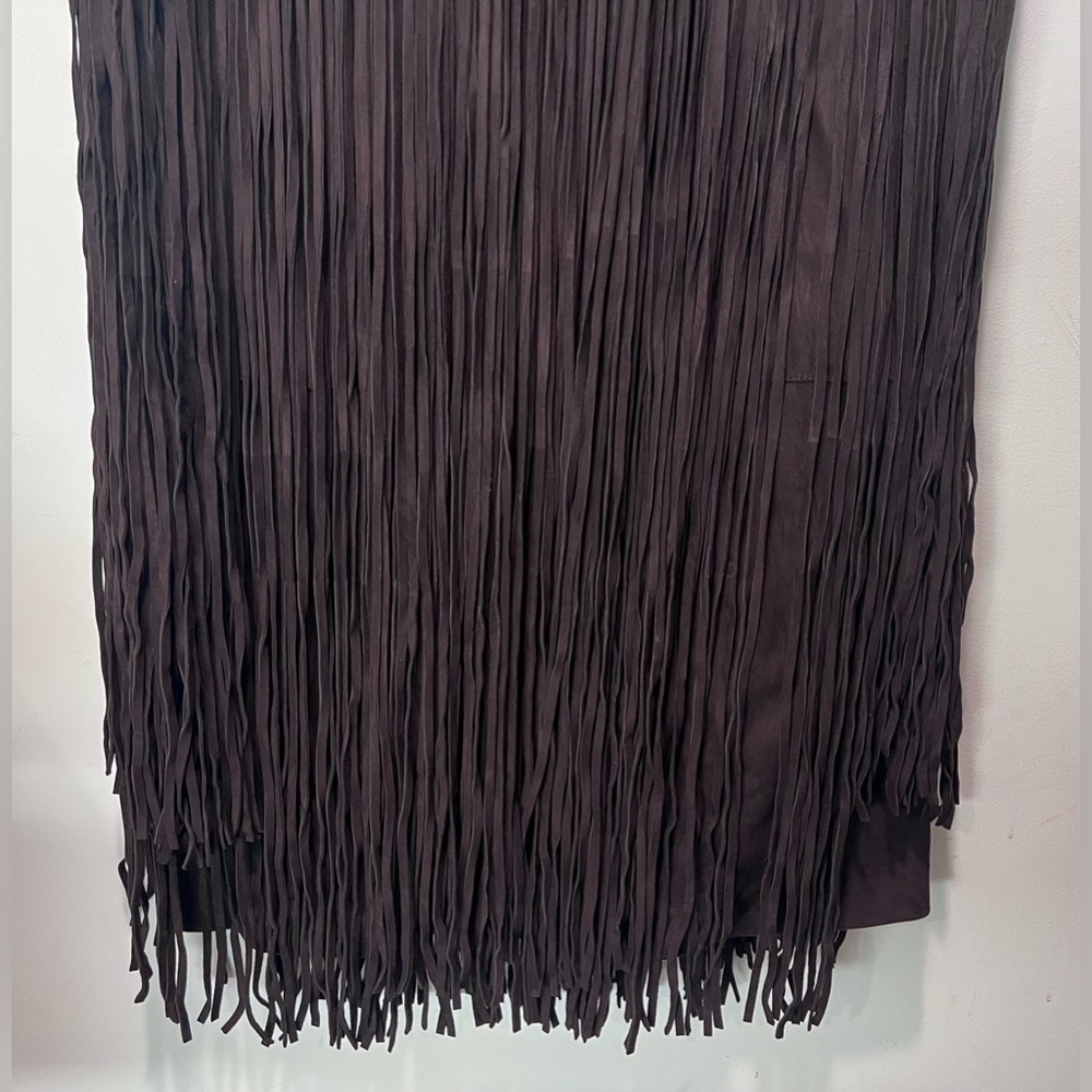 MICHAEL KORS COLLECTION Bonded Suede Fringed Dress size 8 - Picture 10 of 10